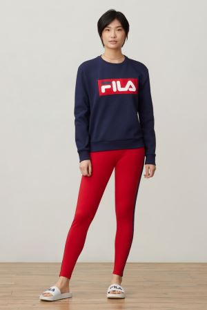 FILA Evelyn Sweatshirts Red / White,Womens Clothing | CA.IHAFGY014